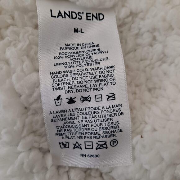 Lands' End Peruvian Trapper Hat Sherpa Fleece Lined Blue Gray Striped Girls M-L - Picture 5 of 7